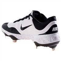 NIKE Men's Alpha Huarache Elite 4 Low Metal Baseball Cleats, White/Black