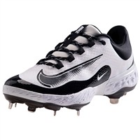 NIKE Men's Alpha Huarache Elite 4 Low Metal Baseball Cleats, White/Black
