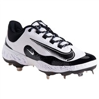 NIKE Men's Alpha Huarache Elite 4 Low Metal Baseball Cleats, White/Black