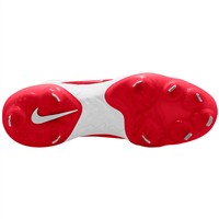 NIKE Men's Alpha Huarache Elite 4 Low Metal Baseball Cleats, White/Red