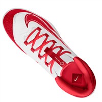 NIKE Men's Alpha Huarache Elite 4 Low Metal Baseball Cleats, White/Red