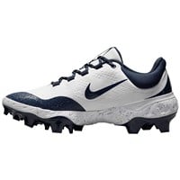 NIKE Men's Alpha Huarache Elite 4 Low MCS Molded Baseball Cleats, White/Navy