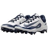 NIKE Men's Alpha Huarache Elite 4 Low MCS Molded Baseball Cleats, White/Navy