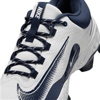 NIKE Men's Alpha Huarache Elite 4 Low MCS Molded Baseball Cleats, White/Navy