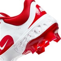 NIKE Men's Alpha Huarache Elite 4 Low MCS Molded Baseball Cleats, White/Red