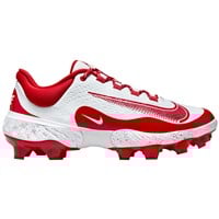 NIKE Men's Alpha Huarache Elite 4 Low MCS Molded Baseball Cleats, White/Red