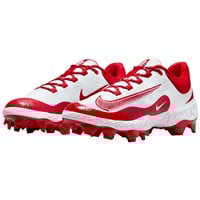 NIKE Men's Alpha Huarache Elite 4 Low MCS Molded Baseball Cleats, White/Red