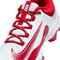 NIKE Men's Alpha Huarache Elite 4 Low MCS Molded Baseball Cleats, White/Red