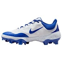 NIKE Men's Alpha Huarache Elite 4 Low MCS Molded Baseball Cleats, White/Royal