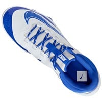 NIKE Men's Alpha Huarache Elite 4 Low MCS Molded Baseball Cleats, White/Royal
