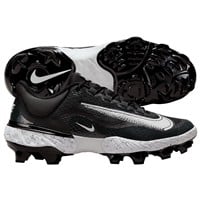 NIKE Men's Alpha Huarache Elite 4 Low MCS Molded Baseball Cleats, Black/White/Grey