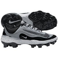 NIKE Men's Alpha Huarache Elite 4 Low MCS Molded Baseball Cleats, Grey/White