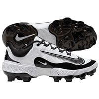 NIKE Men's Alpha Huarache Elite 4 Low MCS Molded Baseball Cleats, White/Black