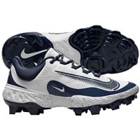 NIKE Men's Alpha Huarache Elite 4 Low MCS Molded Baseball Cleats, White/Navy