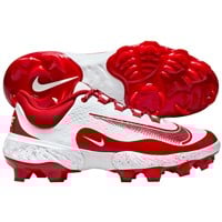 NIKE Men's Alpha Huarache Elite 4 Low MCS Molded Baseball Cleats, White/Red
