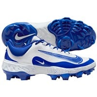 NIKE Men's Alpha Huarache Elite 4 Low MCS Molded Baseball Cleats, White/Royal