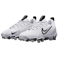 NIKE Youth Force Trout 9 Keystone Molded Baseball Cleats, White/Black
