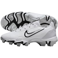 NIKE Youth Force Trout 9 Keystone Molded Baseball Cleats, White/Black