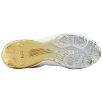 New Balance Mens 4040v8 LE Ring Series Low Metal Baseball Cleats, White/Gold