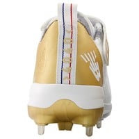New Balance Mens 4040v8 LE Ring Series Low Metal Baseball Cleats, White/Gold