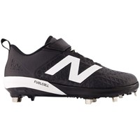 New Balance Mens 4040V8 Low Metal Baseball Cleats, Black/White