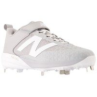 New Balance Mens 4040V8 Low Metal Baseball Cleats, Grey/White