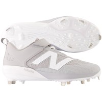 New Balance Mens 4040V8 Low Metal Baseball Cleats, Grey/White