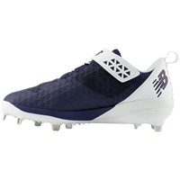 New Balance Mens 4040V8 Low Metal Baseball Cleats, Navy/White