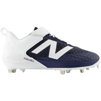 New Balance Mens 4040V8 Low Metal Baseball Cleats, Navy/White
