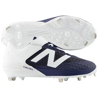 New Balance Mens 4040V8 Low Metal Baseball Cleats, Navy/White