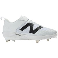 New Balance Mens 4040V8 Low Metal Baseball Cleats, White/Black