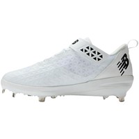 New Balance Mens 4040V8 Low Metal Baseball Cleats, White/Black