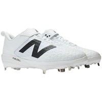 New Balance Mens 4040V8 Low Metal Baseball Cleats, White/Black