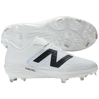 New Balance Mens 4040V8 Low Metal Baseball Cleats, White/Black