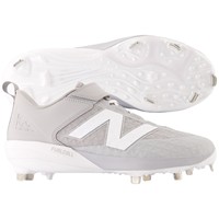 New Balance Mens 4040V8 Low Metal Baseball Cleats, Grey/White