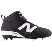 New Balance Mens 4040V8 Mid Metal Baseball Cleats, Black/White