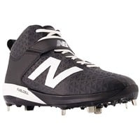 New Balance Mens 4040V8 Mid Metal Baseball Cleats, Black/White