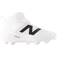 New Balance Mens 4040V8 Mid TPU Molded Baseball Cleats, White/Black