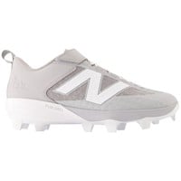 New Balance Mens 4040V8 Low TPU Molded Baseball Cleats, Grey/White
