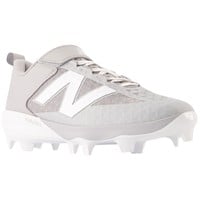 New Balance Mens 4040V8 Low TPU Molded Baseball Cleats, Grey/White