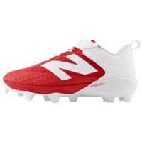 New Balance Mens 4040V8 Low TPU Molded Baseball Cleats, Red/White