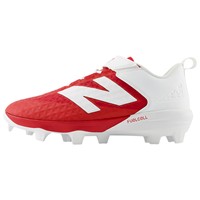 New Balance Mens 4040V8 Low TPU Molded Baseball Cleats, Red/White
