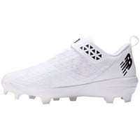 New Balance Mens 4040V8 Low TPU Molded Baseball Cleats, White/Black