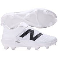 New Balance Mens 4040V8 Low TPU Molded Baseball Cleats, White/Black
