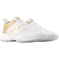New Balance Mens 4040V8 LE Ring Season Baseball Turfs, White/Gold