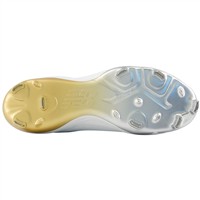 New Balance Womens FUSEv5 LE Ring Low Metal SFTBL Cleats, White/Gold