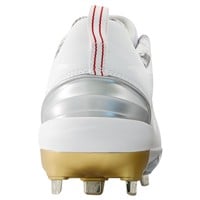 New Balance Womens FUSEv5 LE Ring Low Metal SFTBL Cleats, White/Gold