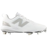 New Balance Womens FUSEv5 Low Metal Softball Cleats, White/Grey