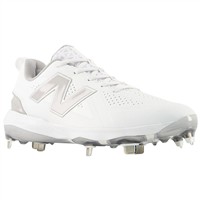 New Balance Womens FUSEv5 Low Metal Softball Cleats, White/Grey