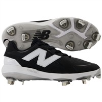 New Balance Womens FUSEv5 Low Metal Softball Cleats, Black/White